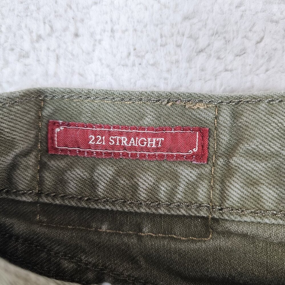 Lucky Brand Jeans Men 29x32 Elko Grape Leaf Green Denim 221 Straight Retro‎ - Picture 4 of 16